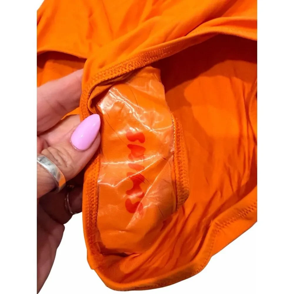 Brand New Skims Women's Size Small Tangerine Orange Signature Swim One Piece